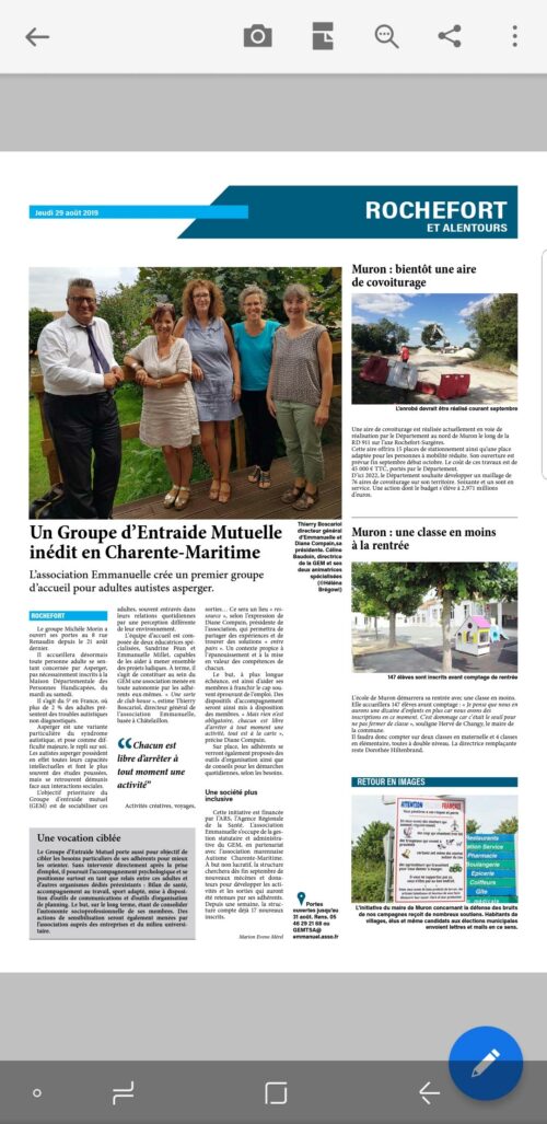 Ouverture du GEM Autisme de Rochefort