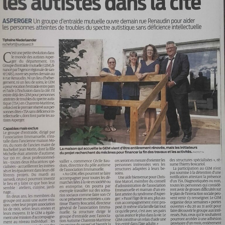 Ouverture du GEM Autisme de Rochefort
