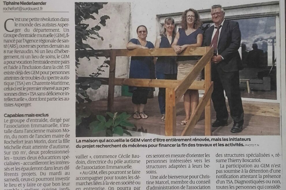 Ouverture du GEM Autisme de Rochefort