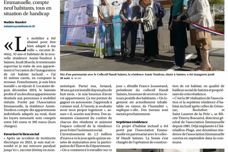 La Résidence Annie-Tendron inaugurée en présence des habitants