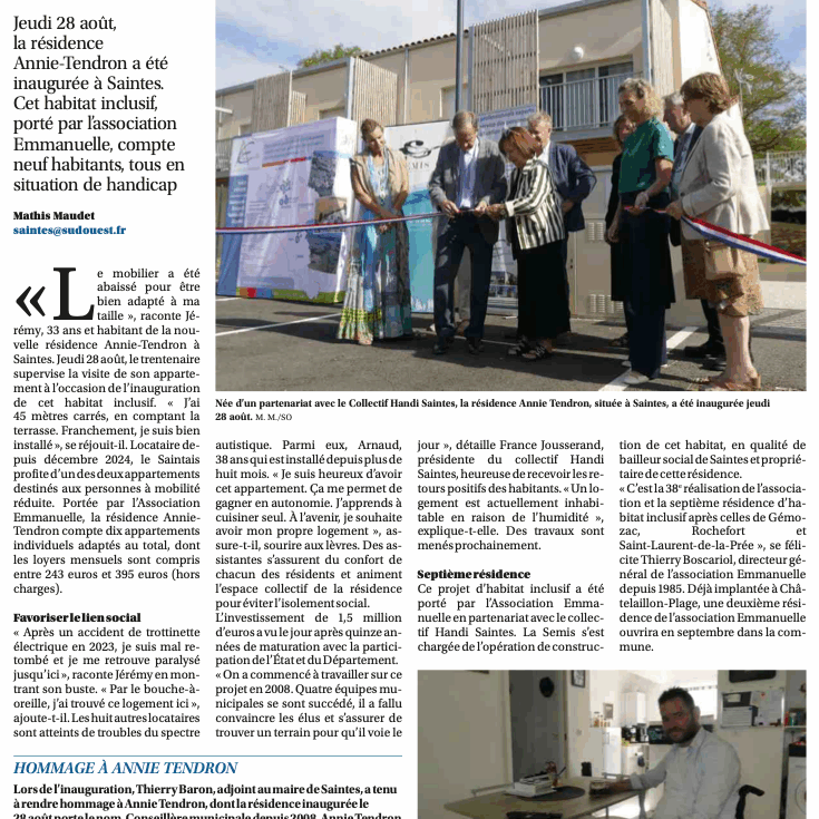 La Résidence Annie-Tendron inaugurée en présence des habitants